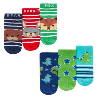 Chaussettes Bébé Garçon Dinosaure - Lot De 10 Paires Antidérapantes 1-2 Ans