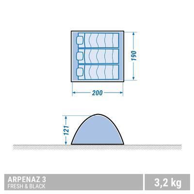 TENTE DE CAMPING ARPENAZ FRESH BLACK 3 PERSONNES Quechua by Decathlon Cdiscount Sport