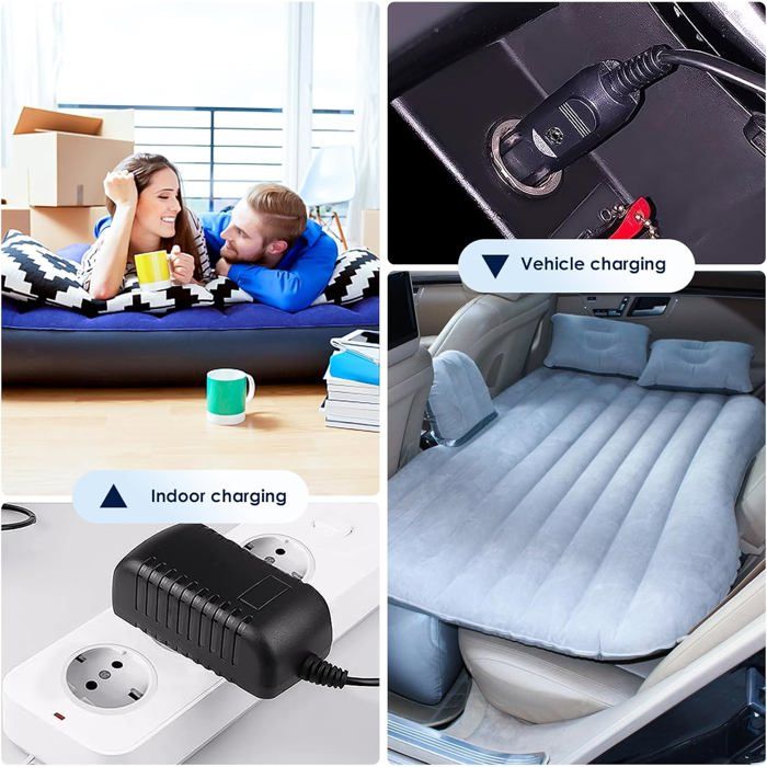 Pompe à Air Électrique 240V/12V Avec 3 Buses – Gonflage/Dégonflage Rapide Pour Matelas, Bateaux, Camping, Coussins