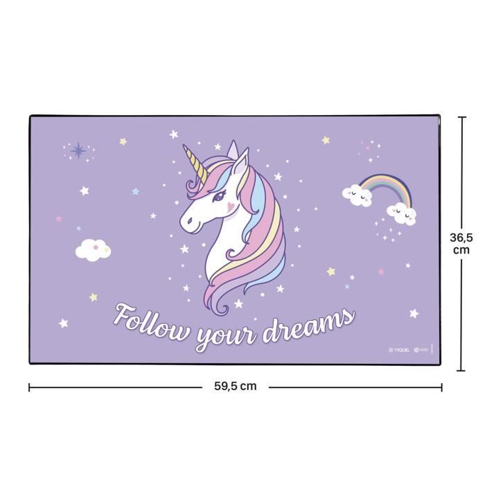 Sous-main Bureau Enfant Poney Noir - Protection Bureau 59,5x36,2cm - Fabriqué En France
