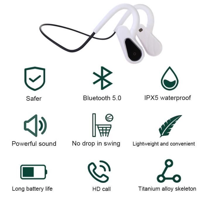 Écouteurs Sans Fil, Écouteurs Bluetooth Étanches Ipx5 Sans Fil 5.1