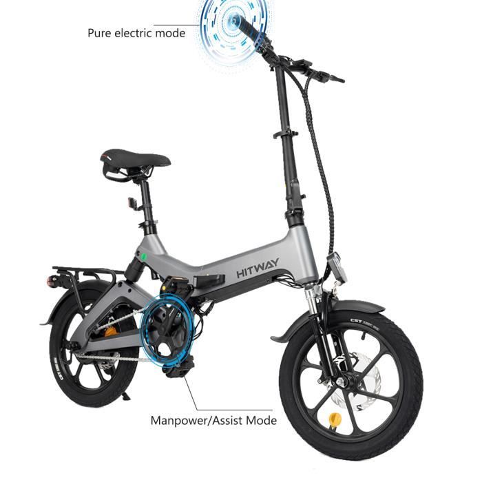 HITWAY velo Electrique Trottinette Scooters electriques Scooter rapide 250w qusqu a 25KM H 120KG pliable 36V 7.5A pliable gris