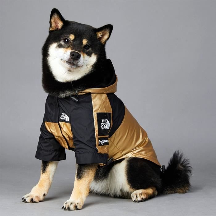 Manteau Or luxe chien vetements pour grands chiens impermeable petit chien veste impermeable chiot Costume Type Black 5XL Cdiscount