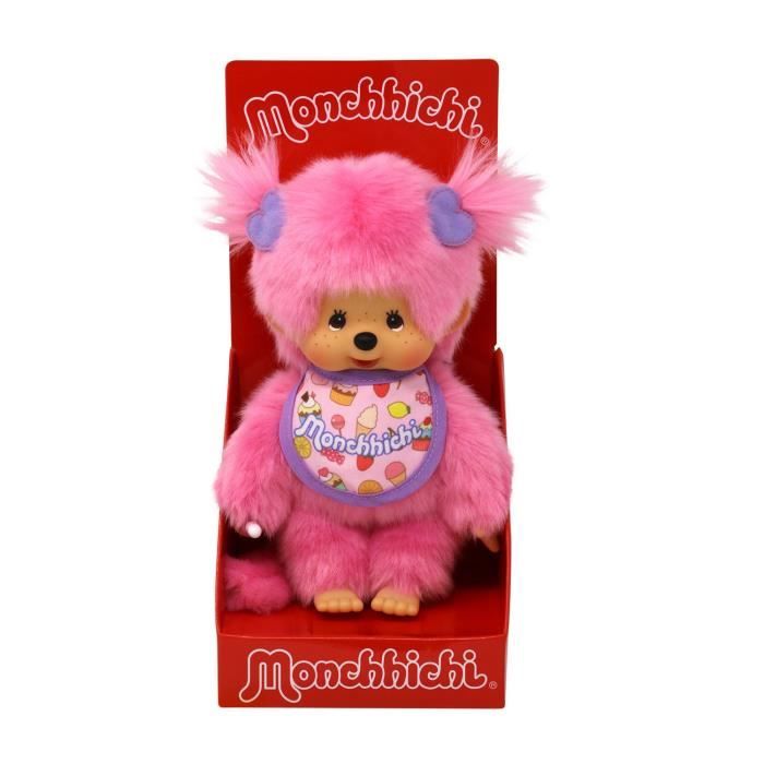 Peluche Monchhichi fille rose Bandai d'occasion