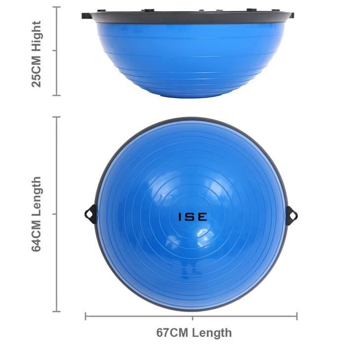 ISE Balance trainer Multifonctionnel O 62 cm Ballon d equilibre Exercice de Gym avec Cables de Resistance et Pompe Cdiscount Sport