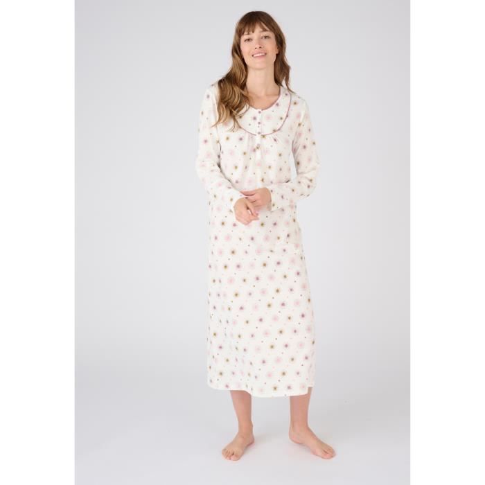 Chemise de nuit Damart Lot de 2 chemises de nuit jersey manches longues Lot Rose Graphique