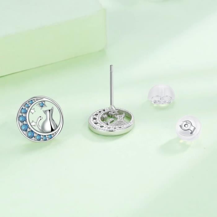 Boucle D'oreille Créole Serpent Turquoise Argent - L'Atelier D'Amaya