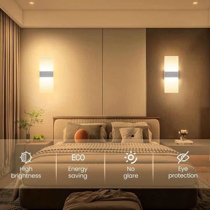 Applique Murale LED Feuille 12W LIGKIN - Blanc Chaud/Blanc Froid, Pour Chambre, Salon, Bureau