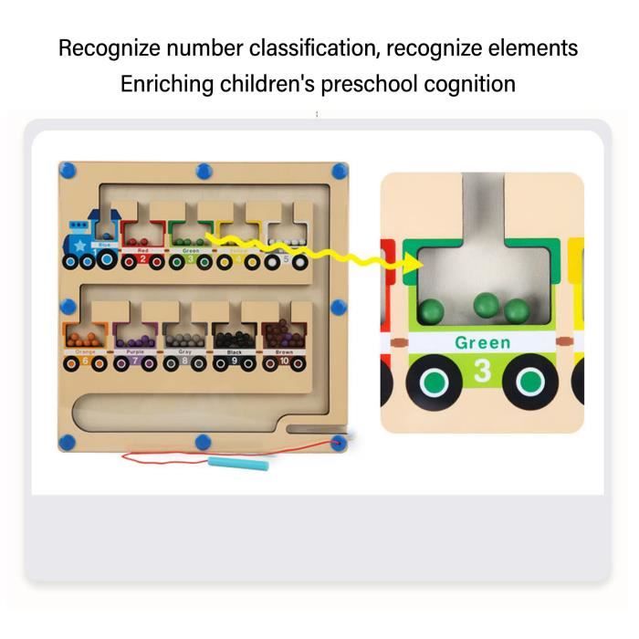 Zerodis Jouet de comptage magnétique Labyrinthe magnétique des couleurs et des nombres, Casse