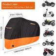 Housse Moto Bâche Protection Imperméable Polyester 210D 265 * 105 * 125cm Moto Couverture UV pluie pour BMW Honda Suzuki Yamaha-2