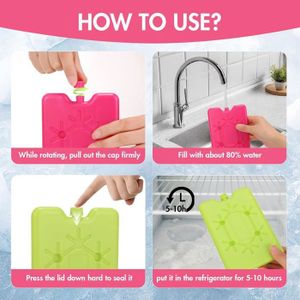 VonBueren 6 Mini Pains De Glace Pour Sac Isotherme Et Boîte à Lunch 8x7,5x1,5 Cm