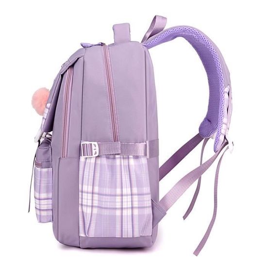 Sac à Dos Fille Primaire IvyH - Cartable Adolescent Violet Kawaii Imperméable Grande Capacité