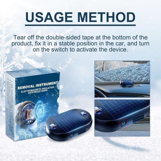 Déneigeur Électromagnétique Pour Voiture - Anti-Gel Rapide - Solaire Et Secteur - Compatible Tous Véhicules