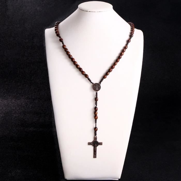 FaithHeart Collier Chapelet Catholique Saint Michel - Croix Chrétienne Acier Inoxydable