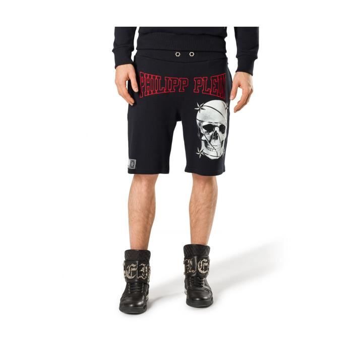 Short en coton sportswear Philipp plein Homme Noir Cdiscount
