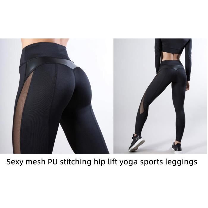 Pantalon de Sudation Femme Legging Minceur Transpiration Sauna Pants en Maille Legging Push Up en Cuir Butt Lift Legging Pour Yoga M Noir Cdiscount Sport