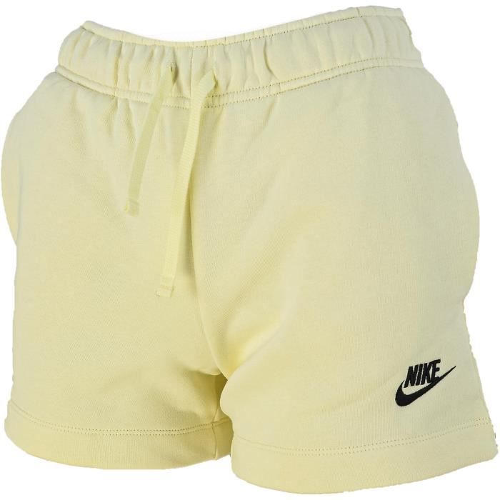 women's nike sportswear essential french terry shorts yellow