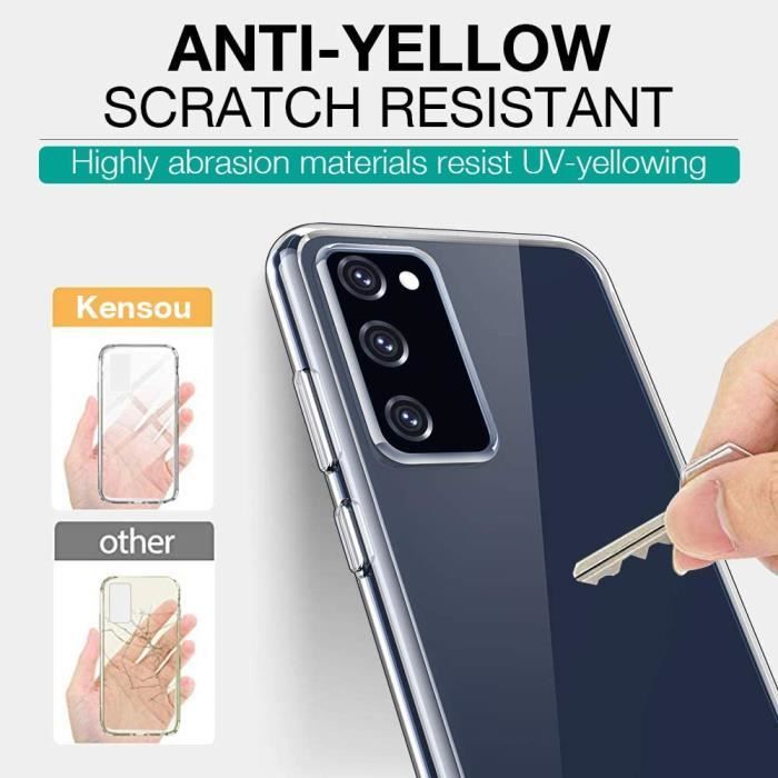 NEW'C Coque pour Samsung Galaxy S20 FE Ultra Transparente Silicone en Gel  TPU Souple et 2 × Verre trempé Film Protection écran : : High-Tech