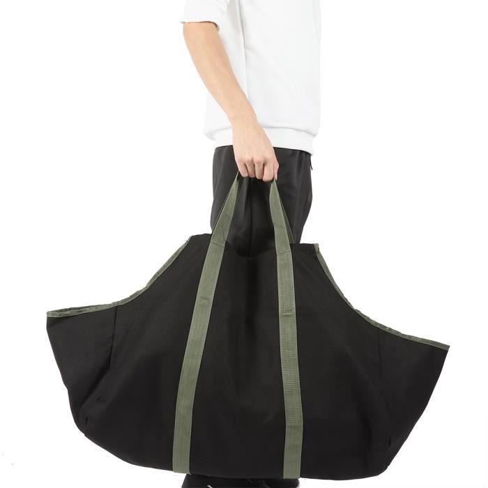 Sac à Bûches En Toile Pour Cheminée - 98x46 Cm - Transport Bois De Chauffage, Camping Ou Feu De Camp