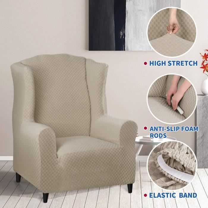 Housse De Fauteuil élastique Noir - Protection Confortable Pour Canapé 1 Place (90 X 140 Cm)