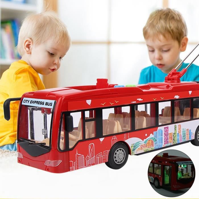 Bus Jouet à Friction – Mini Voiture Bus En Métal – Jouet éducatif Pour Enfant – Cadeau Anniversaire Ou Collection – Rouge