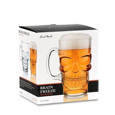 Horror-Shop Verre à Bière Tête De Mort 400ml - Chope Crâne 3D Halloween Et Gothique