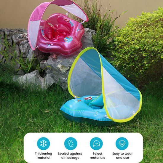 Bouee Bebe Bouée Gonflable Piscine avec Auvent Bébé Siège De Piscine