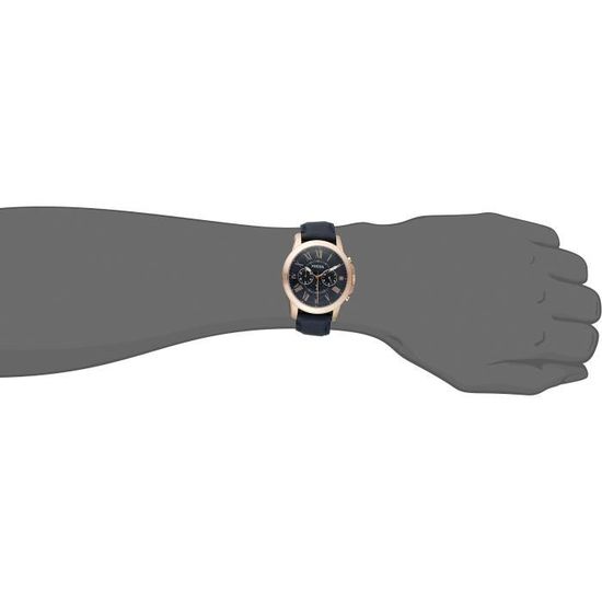 FOSSIL Fs4835 Grant Montre chronographe en cuir - or rose-ton et bleu M1WV8  , - Achat/vente montre Bleu - Cdiscount