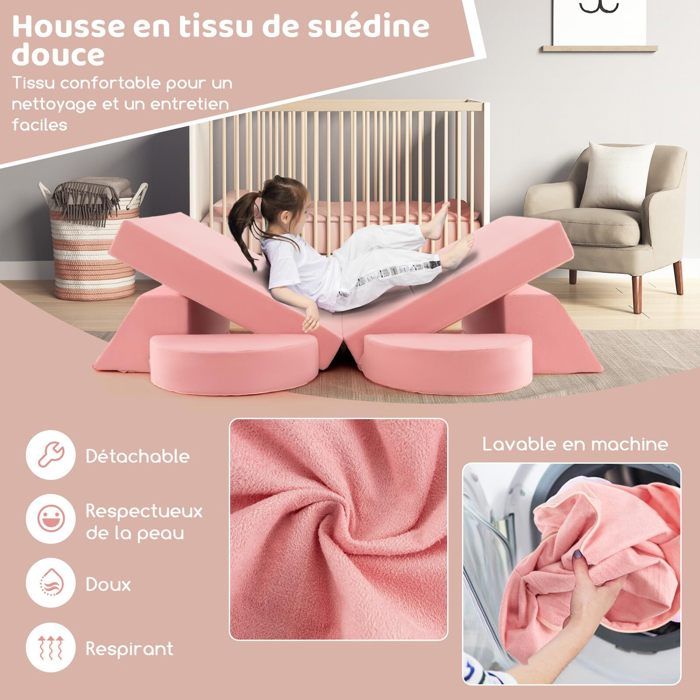 Canapé modulable méridienne gauche 4 pièces avec pouf rembourré Cardea Canapé modulable méridienne gauche 4 pièces avec pouf rembourré Cardea