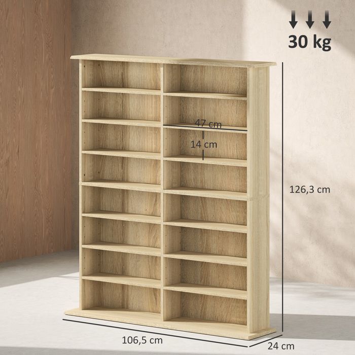 HOMCOM Lot de 2 étagères colonnes armoire de rangement CD-DVD 12 compartiments 21 x 22,5 x 88,5 HOMCOM Lot de 2 étagères colonnes armoire de rangement CD-DVD 12 compartiments 21 x 22,5 x 88,5