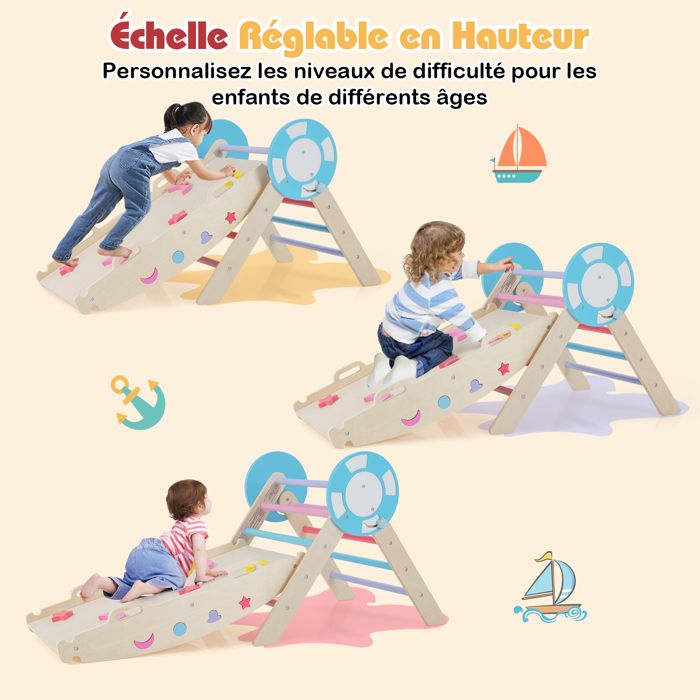 Maison De Jeu Enfant Move And Stic Avec Toboggan – Tour D’escalade, Château, Modulable – Intérieur/extérieur – Développe Motricité Et équilibre