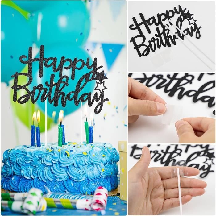 Decoration gateau anniversaire : cake topper et bougies