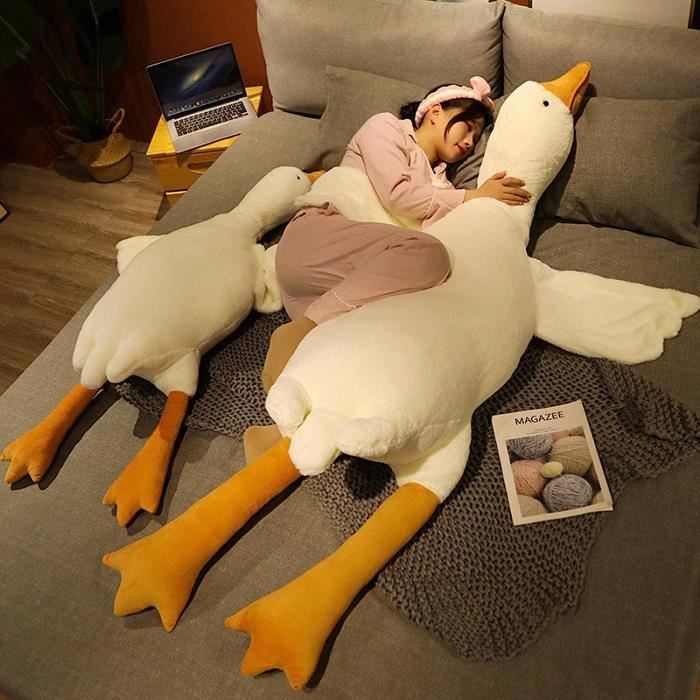 Ponjauk Grande Oie Peluche 90 Cm – Canard Blanc XXL Câlin – Jouet Doux Énorme – Pour Enfants Et Adultes