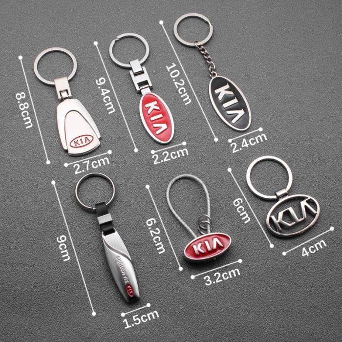 Porte-clés,Style de voiture 3D métal + cuir emblème voiture porte