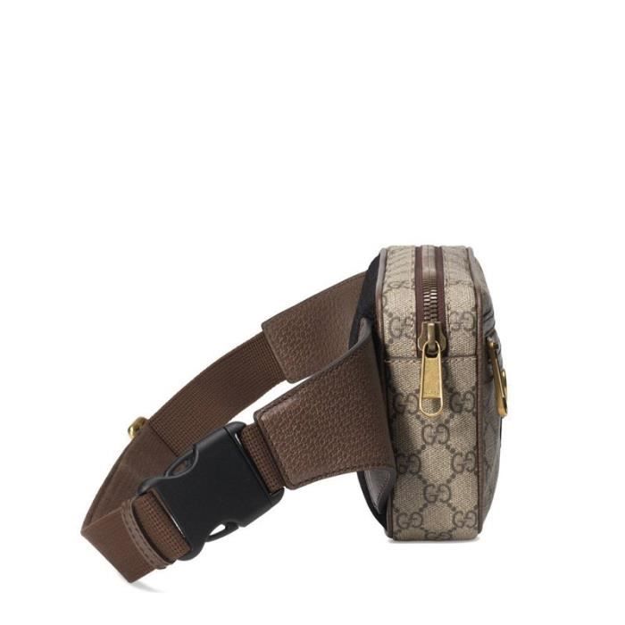 Sac ceinture homme GUCCI Ophidia en toile et cuir beige 574796 97SIT 8747 24 14 5 Couleurs multiples Cdiscount Chaussures