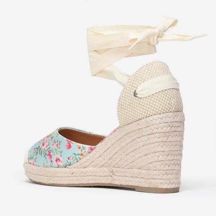 Espadrilles compensées vertes clearance
