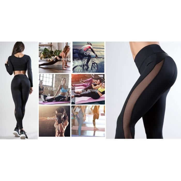 Pantalon de Sudation Femme Legging Minceur Transpiration Sauna Pants en Maille Legging Push Up en Cuir Butt Lift Legging Pour Yoga M Noir Cdiscount Sport
