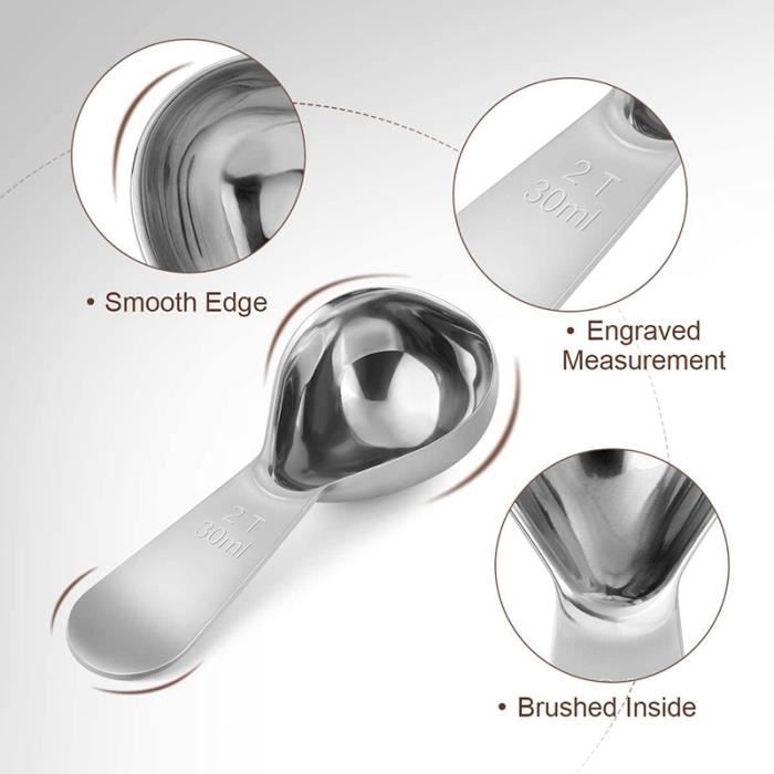 Set De 2 Cuillères Doseuses Inox 30ml - Parfaites Pour Café Et Pâtisserie !