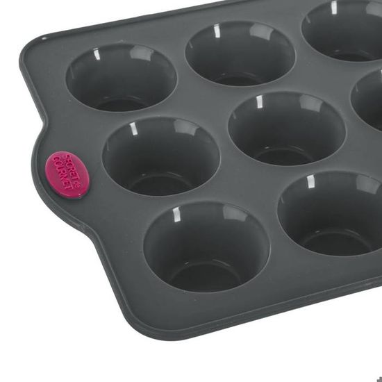 Set 3 Moules à Muffins En Silicone - Gris, Rose, Bleu - Antiadhésif & Pliable