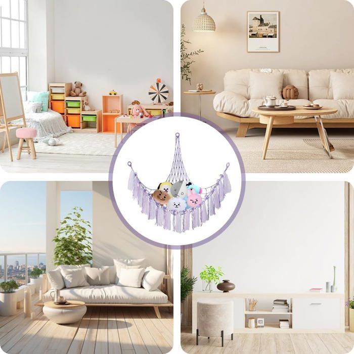 Grand Hamac D'angle Pour Animaux En Peluche – Décoration De Chambre Pour Adolescentes – Rangement De Jouets à Suspendre – Organiseur Pour Animaux Mignons – Décoration Bohème Esthétique Pour Chambre