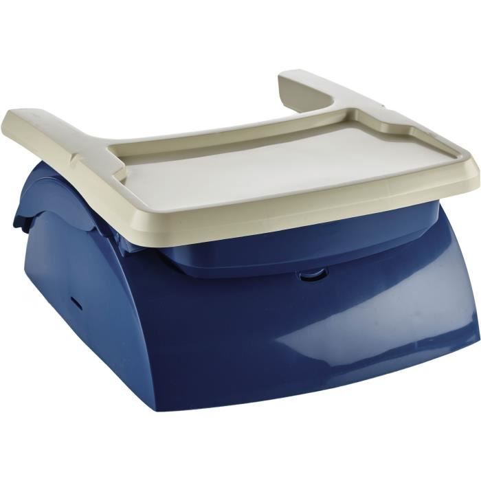 Rehausseur Chaise Enfant Avec Dossier - PU Lavable, Sangles De Sécurité 3 Points - Portable, Antidérapant (Bleu)