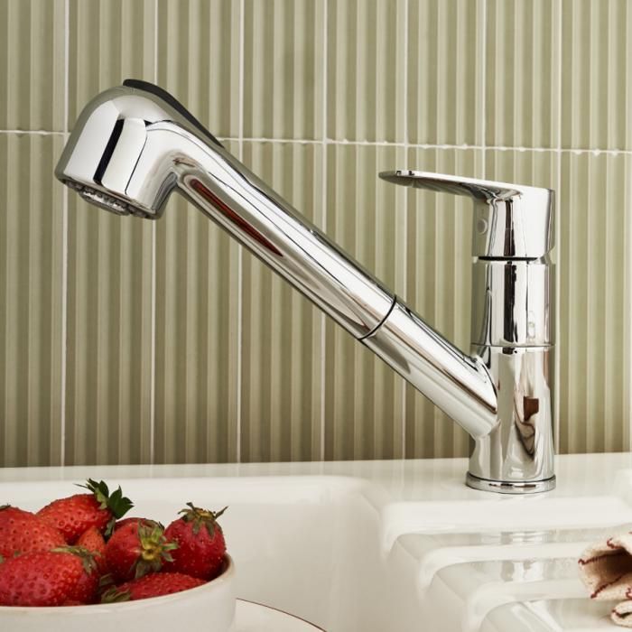 Robinet cuisine avec douchette extractible JACOB DELAFON July+ chromé ...