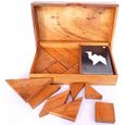logica jeux art. double tangram - casse-tête géométrique en bois précieux - 65 puzzles en 1 - jeu éducatif pour 1-2 personnes --0