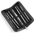 BRAVO ALFRED Kit extracteur point noir professionnel 7 pièces – Glamza – Lot de tire comédon et pince point noir pour nettoyer votre peau
