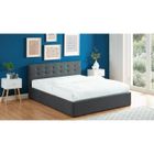 HOMIFAB Ensemble matelas mémoire + lit coffre et sommier 160x200 en tissu gris anthracite Memo HR avec tête de lit - Collection Tina