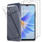 XIAOMI Compatible Oppo A17 4G - Coque Résistante Transparente et 2 Films protections écran verre trempé [Novago]