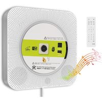 Lecteur CD Portable avec Bluetooth4.2,Lecteur CD Mural Haut-Parleur Audio Domestique avec Télécommande Radio FM Prise Casque A74