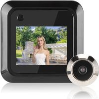 Caméra de judas de porte, judas de visionneuse de porte grand angle 145 °, LCD HD 2,4 pouces à piles numérique pour appartement