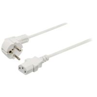 LCS - Cable d'alimentation electrique Blanc 20m - Prise Femelle Europe coté périphérique pour Vidéoprojecteur, PC, Télé, ect...