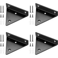 Supports d'étagère flottants triangulaires invisibles en métal pour étagère - WOVTE - 4 pièces - Blanc